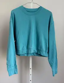 Post LA Adaptation Womens Sweatshirt Size S Cropped Crew Neck Blue‎ Pullover