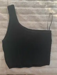 Aritzia Black One-Shoulder Top Babaton small