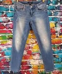 WHBM Girlfriend Light Wash Distressed Denim Jeans Size 4