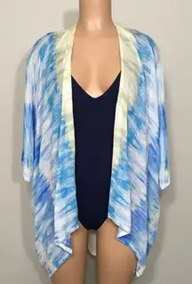 Chico’s blue and yellow swimsuit coverup.