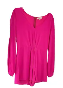 Umgee Womens Romper‎ Large Long Sleeve  Cold Shoulder Pink