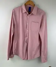 Kit And Ace Collared Long Sleeve Lightweight Casual Button Up Shirt Pink Medium