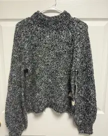 a.n.a Black and White Textured‎ Turtleneck Sweater size XS