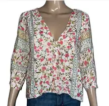 Jaase floral high low hem blouse