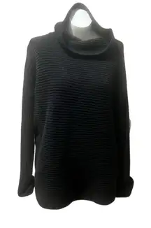 Pilcro by anthropologie Women’s Black Cowl Neck Ribbed Knit Pullover Sweater  S
