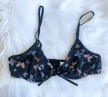 Black butterfly underwire bra, brand new with tag