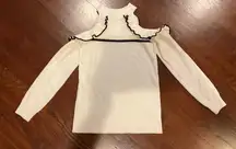 Cold shoulder ruffle sweater