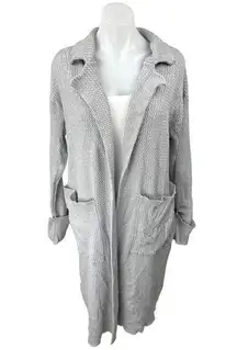 WeWoreWhat Women's Gray Cable Knit Long Sleeve Open Front Cardigan Sweater XXS
