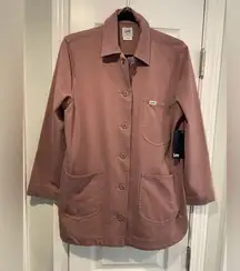 NWT Lee Layers Size XS Mauve Long Sleeve Button Front Collared Shacket Shirt