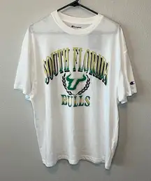 Champion USF Bulls Graphic Oversized Short Sleeve TShirt White Size S/M