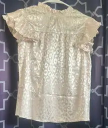 SHEIN Cream Leopard Pattern Blouse