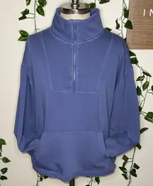 Old Navy Blue Quarter Zip Crewneck Front Pocket