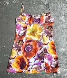 Urban Outfitters Floral Satin Mini Slip Dress