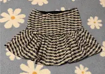 Lulu’s Ultra Darling Black and White Gingham Tweed Bubble-Hem Skirt