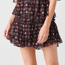 Misa Marion Tiered Chiffon Mini Skirt XS Boho Whimsigoth Fairycore