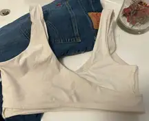 Fabletics XTRA SMALL off white bra cross women’s yoga $30