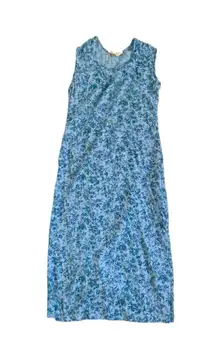 Vintage 90s Blue Floral Midi Sundress 🔥
