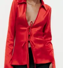 Red Satin Top