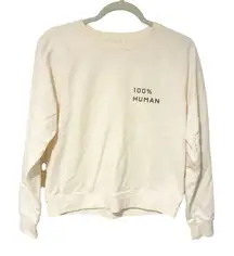 Everlane Women's White 100% Human Long Sleeve Crewneck Sweatshirt