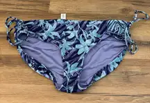 Athleta Full Coverage Side Cinch Tiger Lilly Tropical Floral Print Bikini Swim