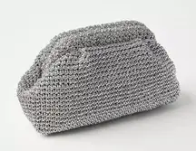 NWT Loft Dumpling Bag/Clutch Sparkly Silver