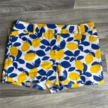 LOFT  Lemon Print Shorts - Yellow and Blue
