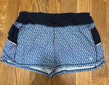 Athleta Blue and Pink Athletic Shorts for Dynamic Performance