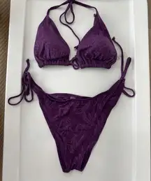 SHEIN Purple Triangle Bikini Set