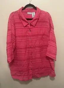 WHITE STAG Coral Button Down Shirt‎ Top Women's Sz 22w/24w