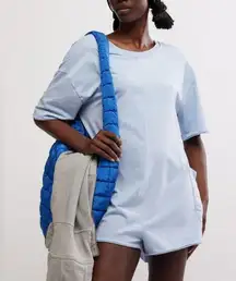 NWT Free People FP Movement Hot Shot Tee Romper - steel blue - Small
