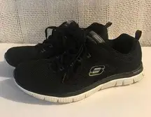 skechers flex memory foam black athletic shoes size 9.5