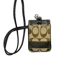 Coach ★ NWT  ID Lanyard In Signature Canvas - Brown/Tan ★