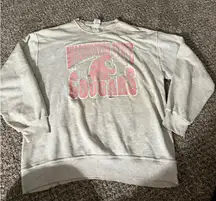 Women’s Vintage Grey And Pink WSU Cougars Crewneck Size Large