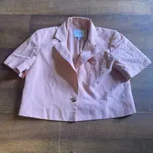 Maison d’ Amelie Paris Blazer Women's Sz small pink Casual Career cropped