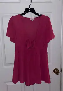 Tie Front Hot Pink Romper