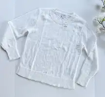 NEW J.Crew Factory White Gauzey Sweater Top