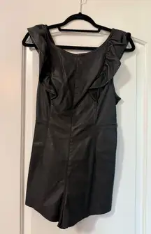 Free People Faux Leather Romper Black