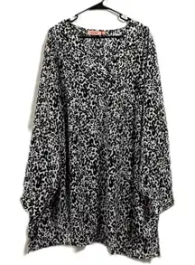 EVRI Black and White Leopard Print Dress