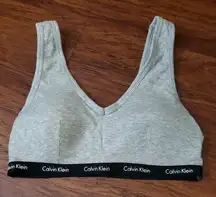 Calvin Klein Heather Gray Chic Feminine Cozy Lounge Ribbed Bralette Size Large