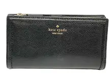 Kate Spade New York Black Pebbled Leather Credit Card ID Window Bifold Wallet