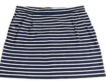 CROWN & IVY Navy Nautical Stripes Cotton Mini Skirt, Small