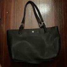 Tory Burch Black Saffiano Leather York Large Shoulder Tote Bag Purse