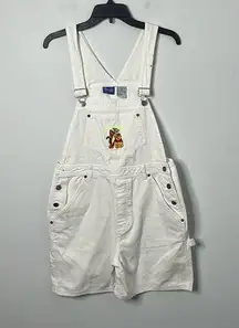 Disney Vintage White Denim Winnie the Pooh Overall Shorts