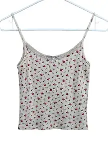 Brandy Melville Skylar Floral Eyelet Lace Trimmed Tank one size