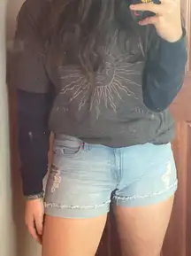 ripped denim shorts