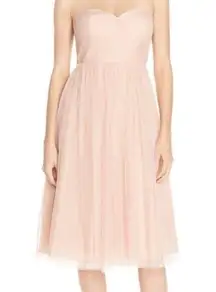 Jenny Yoo Collection Blush Pink Strapless Tulle Bridesmaid Mini Dress