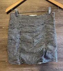Abercrombie Fitch Mini Skirt Gray White Checkered Plaid Zip Size Small S