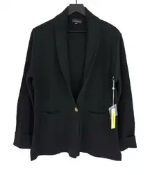 NWT SUMMERSALT Shawl Collar Sweater Blazer Black L