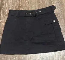 LA Hearts Black Belted Mini Skirt