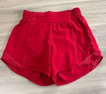 Lululemon Hotty Hot Short High-Rise Long 4" Dark Red Women Size 4
